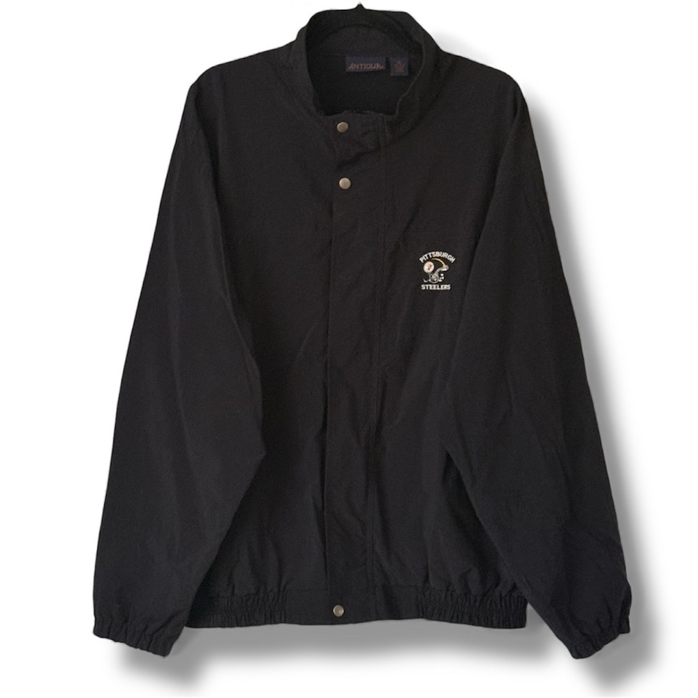 Pittsburgh Steelers Antigua Golf Windbreaker Jacket - Black